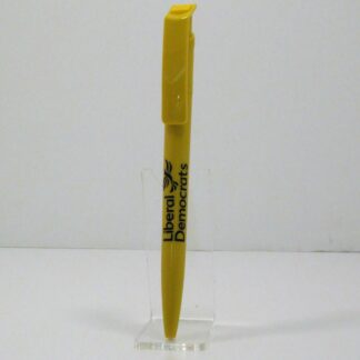 Yellow pen with black writing