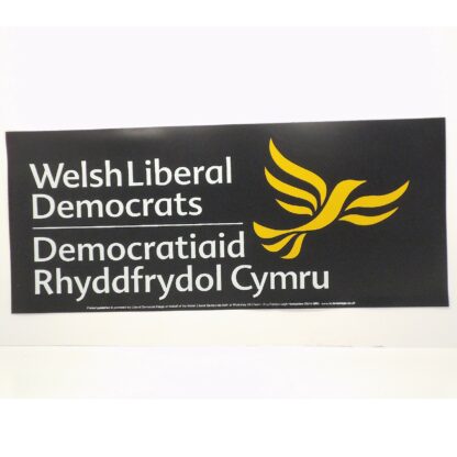 Black banner with Welsh Lib Dem name and logo