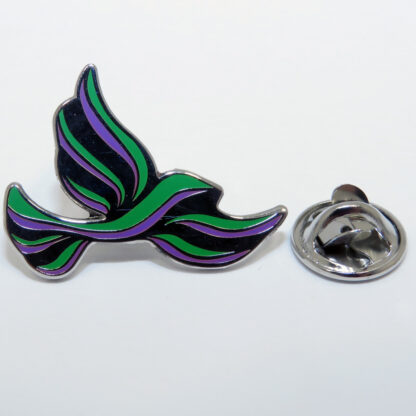 Purple and Green bird shaped Lapel Pin