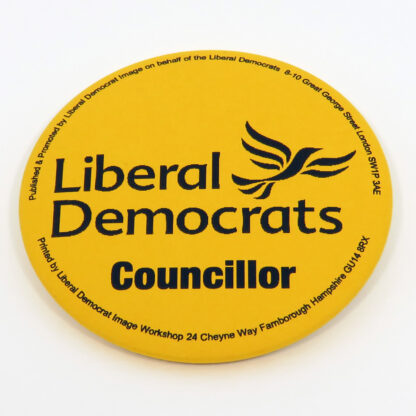 Gold Councillor Badge with Black Print