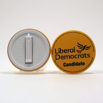 Gold Badge with black bird logo and Candidate wording - Kids Safety Klip