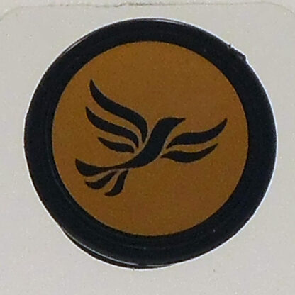 Magnetic Badge with Black Bird on Gold Background