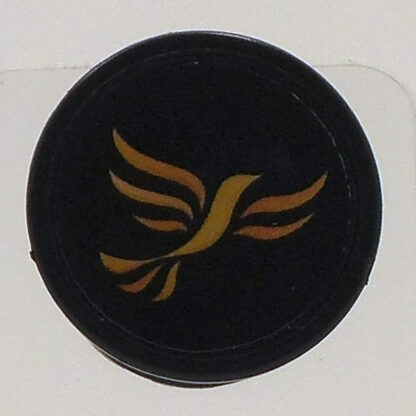 Magnetic Badge with Gold Bird on Black Background