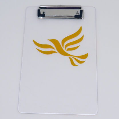 Plastic A5 Clipboard with gold bird logo