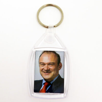 Keyring and clear plastic fob with picture of Ed Davey