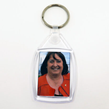 Keyring and clear plastic fob with picture of MP Christine Jardine