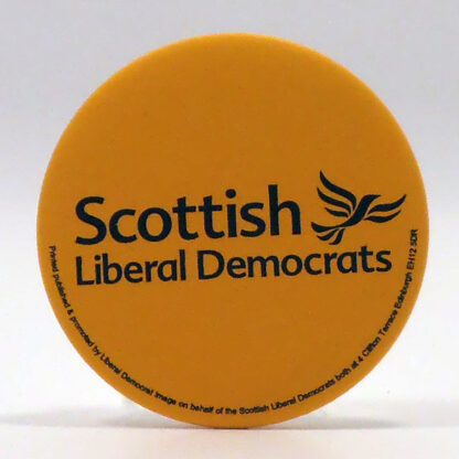 Gold badge with Scottish Liberal Democrats name and logo