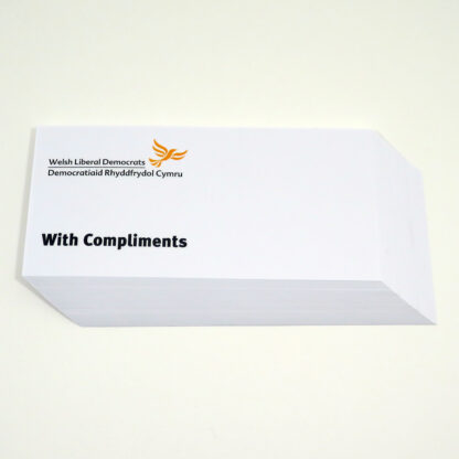 White Welsh Bilingual Compliment Slips#