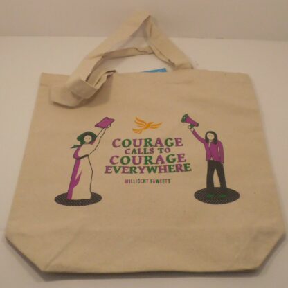 Handled natural cotton coloured shopping bag with "Call to Courage" logo
