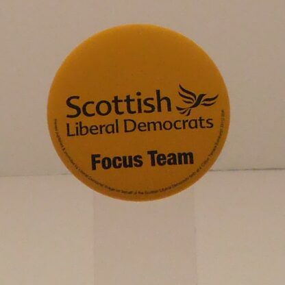 Yellow Scottish Liberal Democrat Focus Team badge
