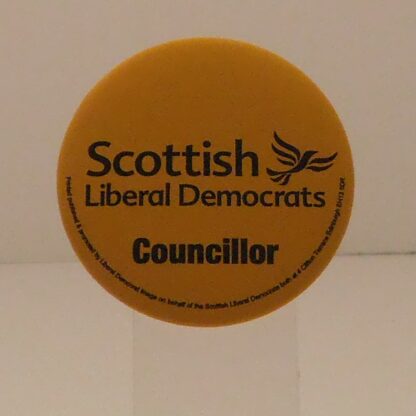 Yellow Scottish Liberal Democrat Candidate badge