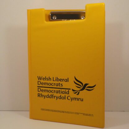 Yellow Welsh Liberal Democrat fold-over clipboard