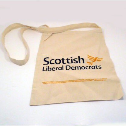 Long handled shopping bag with Scottish Lib Dem name and logo