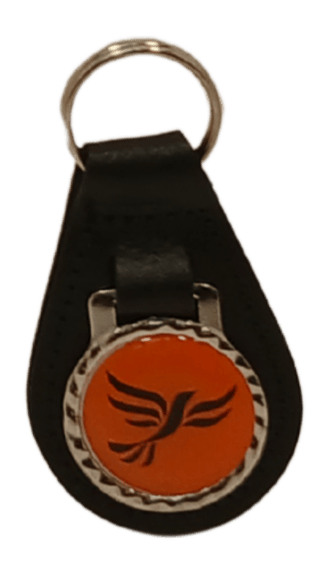 Black Leather Keyring Black Bird