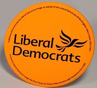 Liberal Democrats Badge Large Orange
