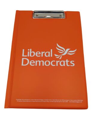 Orange Fold-over Clipboard with Lib-Dem Logo