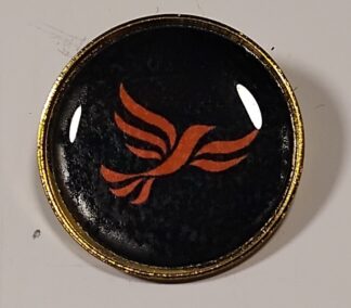 Domed Black Lapel Pin Round