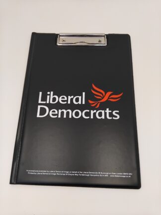Black Fold-over Clipboard with Lib-Dem Logo