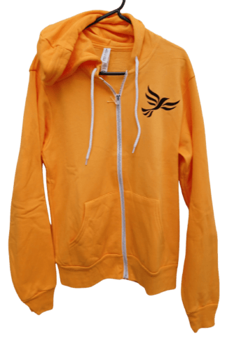 Lib Dem Gold Zip Hoodie Black Logo